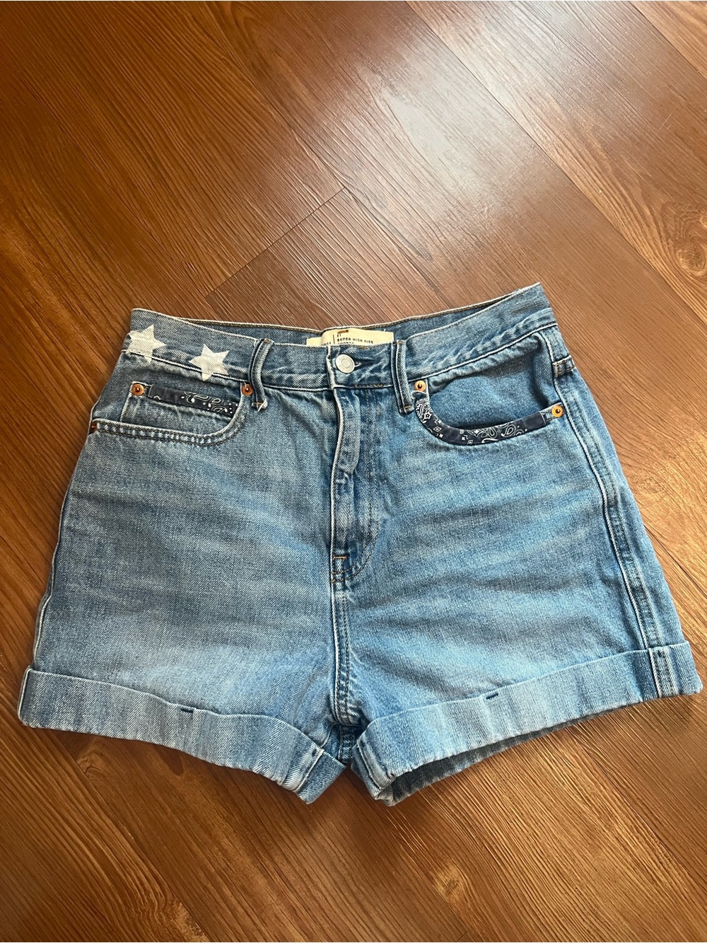 GAP Light Blue Denim Jean Shorts with Star Accent